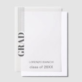 Invitations En Vélin Graduation minimaliste en gris (Compenser)