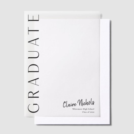 Invitations En Vélin Graduation photo verticale moderne (Compenser)