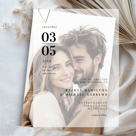 Invitations En Vélin Gras, Minimal, Trending, Mariage