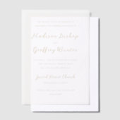 Invitations En Vélin Gras Script Earthy Neutral Mariage élégant (Compenser)
