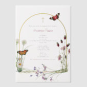 Invitations En Vélin Grec Orthodoxe baptême Fleur sauvage fille (Recto)