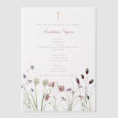Invitations En Vélin Grec Orthodoxe baptême Fleur sauvage fille (Recto)