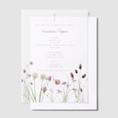 Invitations En Vélin Grec Orthodoxe baptême Fleur sauvage fille (Compenser)