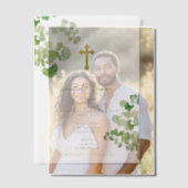 Invitations En Vélin Grec Orthodoxe Baptême Vert (Décalage (Couple))