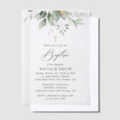 Invitations En Vélin Greenery, Eucalyptus Leaves, Boho, Baptism (Compenser)