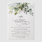 Invitations En Vélin Greenery, Eucalyptus Leaves, Boho, Birthday (Recto)