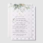 Invitations En Vélin Greenery, Eucalyptus Leaves, First Holy Communion (Décalage (Invitation))