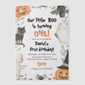 Invitations En Vélin Halloween Notre Petit Boo 1ère fête d'anniversaire (Recto)