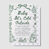 Invitations En Vélin Hand Drawn Baby It's Cold Outside Baby Shower (Décalage (Invitation))
