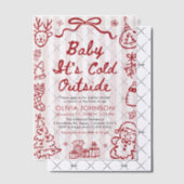 Invitations En Vélin Hand Drawn Baby It's Cold Outside Baby Shower (Décalage (Invitation))