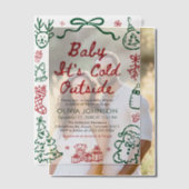Invitations En Vélin Hand Drawn Baby It's Cold Outside Baby Shower (Décalage (Couple))