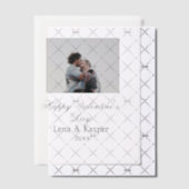Invitations En Vélin Happy Valentine's day couple photo modern simple t (Décalage (Invitation))