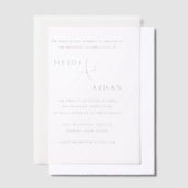 Invitations En Vélin Heidi Script Contemporain Moderne Mariage élégant (Compenser)