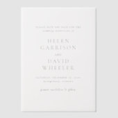 Invitations En Vélin Helen Classic Mariage élégant Enregistrer la date (Recto)