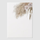 Invitations En Vélin Herbe des Pampas Fleurs Roses Aquarelle (Recto)