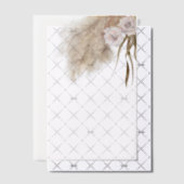 Invitations En Vélin Herbe des Pampas Fleurs Roses Aquarelle (Décalage (Invitation))