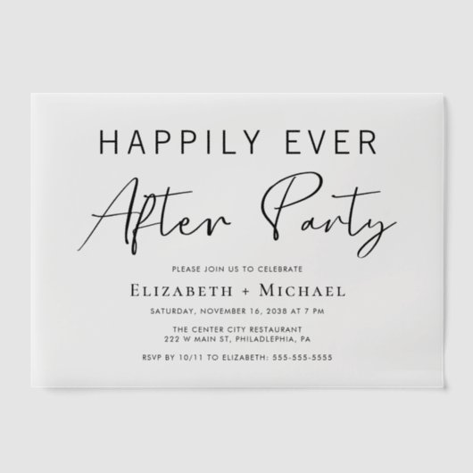 Invitations En Vélin Heureusement Jamais Après La Réception De Mariage  (Recto)
