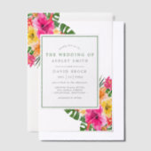 Invitations En Vélin Hibiscus tropical Palm Feuille Mariage (Compenser)