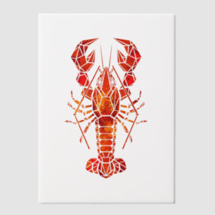 Invitations En Vélin Homard polygonal rouge