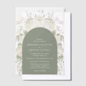 Invitations En Vélin Iivoire Et Sage Arc Moderne Élégant Mariage Floral (Compenser)
