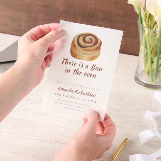 Invitations En Vélin Il y a un pain dans le Baby shower du four (Ordinateur de poche)