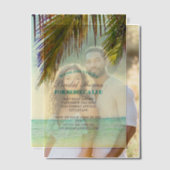 Invitations En Vélin île tropicale palmier plage nuptiale (Décalage (Couple))