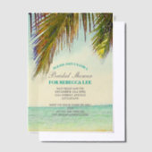 Invitations En Vélin île tropicale palmier plage nuptiale (Compenser)