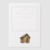 Invitations En Vélin Illustration de cabane marron rustique (Recto)