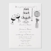 Invitations En Vélin Illustrations noires dessinées à la main Doodles M (Recto)