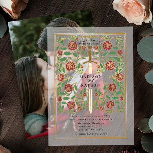 Invitations En Vélin Imaginaire médiéval de l'épée royale Mariage