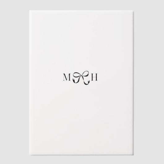 Invitations En Vélin Initiales du ruban (Recto)