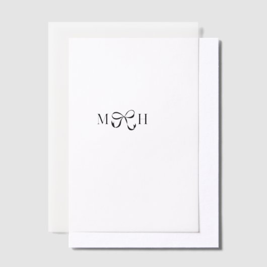 Invitations En Vélin Initiales du ruban (Compenser)