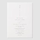 Invitations En Vélin Initiales élégantes Noir Moderne Chic Mariage (Recto)