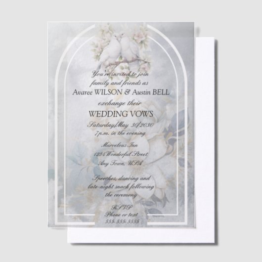 Invitations En Vélin Inséparables Floral Arch Mariage (Compenser)