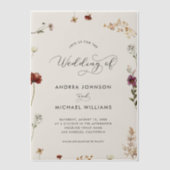 Invitations En Vélin Ivory Fall Wildflowers Autumn Wedding (Recto)