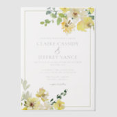 Invitations En Vélin Jardin d'été fleuri Jaune délicieuse Mariage (Recto)