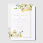 Invitations En Vélin Jardin d'été fleuri Jaune délicieuse Mariage (Compenser)