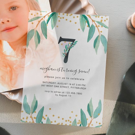 Invitations En Vélin Jolie Botanique 7ème Anniversaire