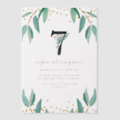 Invitations En Vélin Jolie Botanique 7ème Anniversaire (Recto)