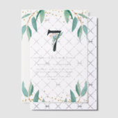 Invitations En Vélin Jolie Botanique 7ème Anniversaire (Décalage (Invitation))