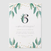 Invitations En Vélin Jolie fête botanique 6ème anniversaire (Recto)