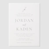 Invitations En Vélin Jordan Gris Script Monogramme Élégant mariage (Recto)
