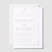 Invitations En Vélin Jordan Gris Script Monogramme Élégant mariage (Compenser)