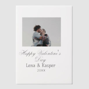 Invitations En Vélin Joyeuse Saint-Valentin couple photo moderne simple