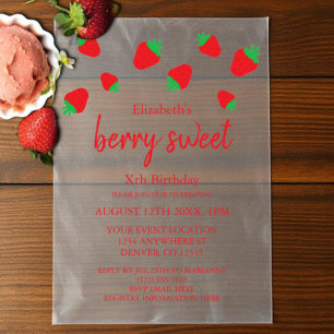 Invitations En Vélin Joyeux Anniversaire aux Fruits Rouges Sucrés