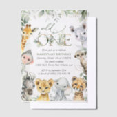 Invitations En Vélin Jungle Animals, Safari, Wild One, First Birthday (Compenser)