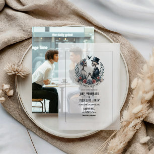 Invitations En Vélin "Jusqu'à ce que la mort nous sépare" Photo de mari