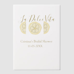 Invitations En Vélin La Dolce Vita jaune citron enterrement de vie de j