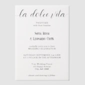 Invitations En Vélin La Dolce Vita Script Élégant Mariage italien (Recto)