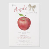 Invitations En Vélin La pomme de notre Baby shower d'aquarelle (Recto)